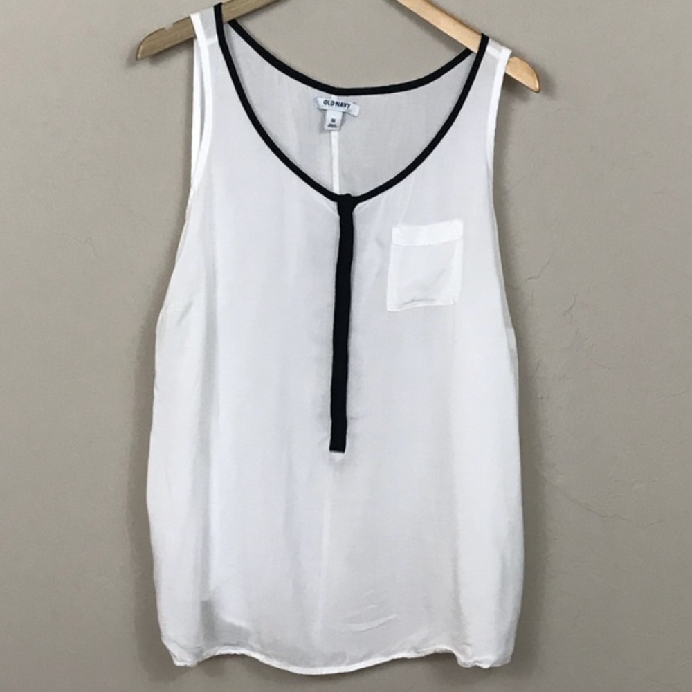Old Navy dressy white with black trim tank